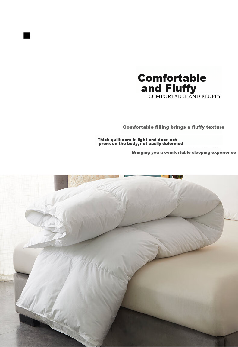 Hengyuanxiang down Comforter, High-Count Pure Cotton, 100% White Duck Down, Autumn And Winter Duvet Insert (Filling Weight 1000g), Approximately 4 Jin, 2×2.3m, White 9