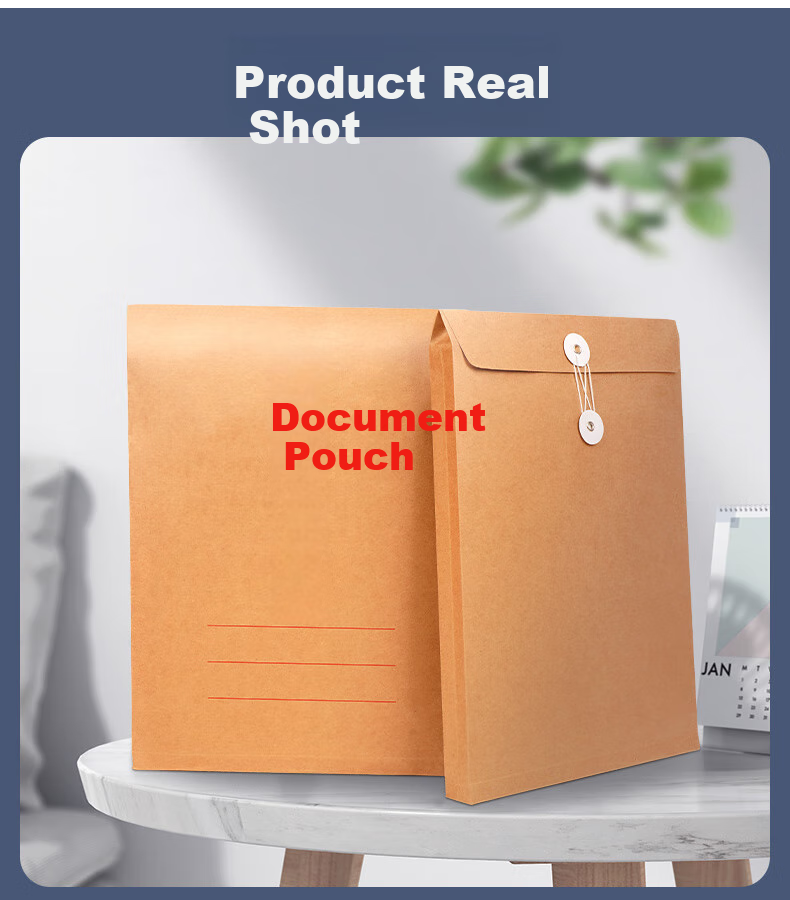 SIMAA Vertical Kraft Paper File Folders, 180g Thick Document Folders, Bid Contract File Folders, Pack of 50, Office Supplies, 6843 5