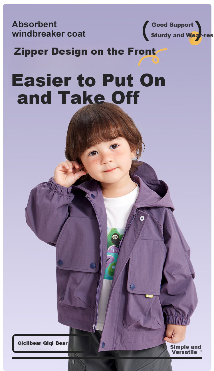 Ciciibear Baby Windbreaker Jacket for Boys, Spring Workwear Outerwear, Spring And Autumn Clothing, New Style for Children's Outdoor Sports in 2025 4