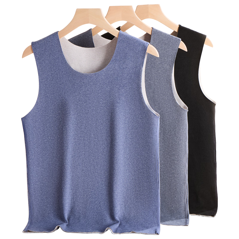 Hengyuanxiang 2-Piece Men's Thermal Vest, Winter Season [Containing Cashmere And Silk], German Velvet Undershirt Sleeveless Jacket for Me