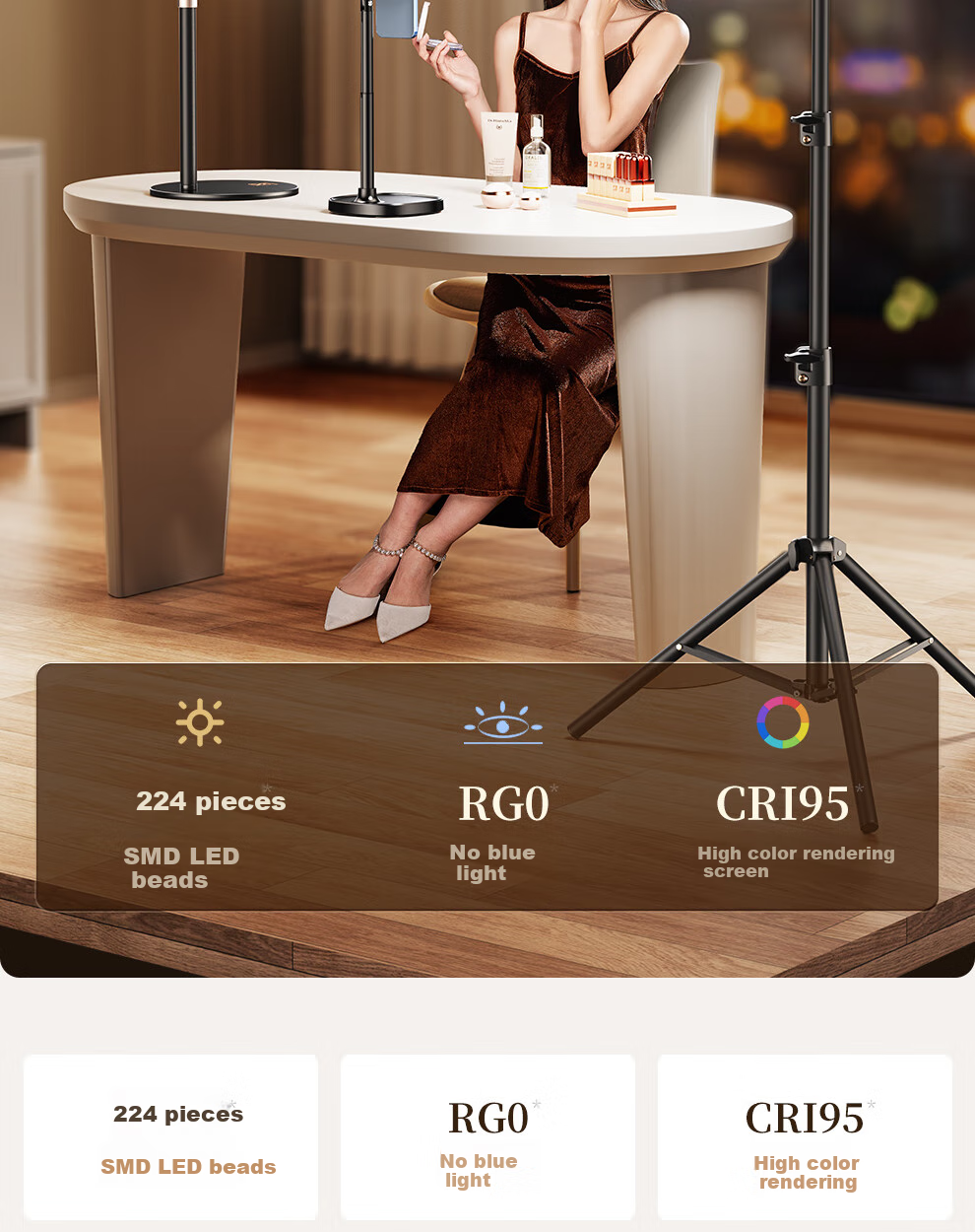 Xiaotian Live Streaming Fill Light, Studio-Specific Photography Fill Light, Indoor Photo And Video Lighting, Portrait Beauty Light, Live Streaming Specialized Lamp, Desktop Jewelry Face Light, Soft Light, Floor-Standing Light 5