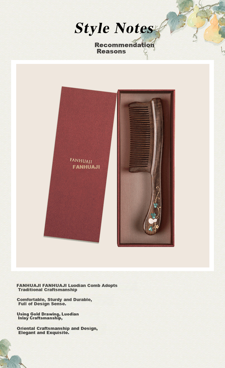 FANHUAJI Wooden Comb Gift Box, Mother's Day, 520, Valentine's Day, Birthday Gift, Confession, Present for Girlfriend, Wife, Female Friends, Souvenir 1