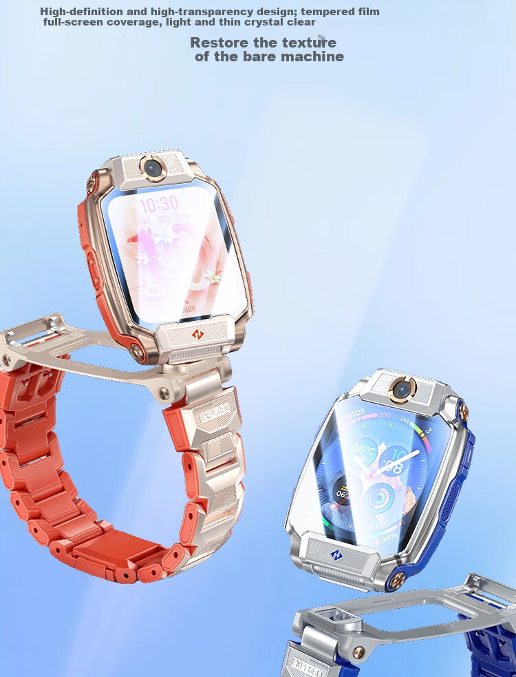 Aolang Xiaotianc Z11 Protective Case, Shockproof And Impact Resistant, TPU Full Coverage Protection, Original Phone Mold, Children's Smartwatch Protective Cover, Translucent Pink 3