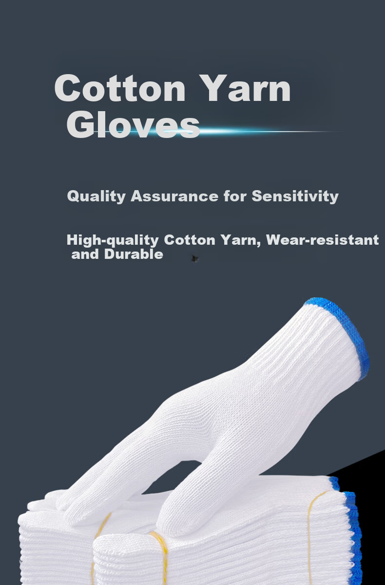 Shengfang Cotton Work Gloves, Thickened with Dotted Grip, Non-Slip, Wear-Resistant, for Construction Sites And Manual Labor, 600 Dots Per Pair, 12 Pairs 1