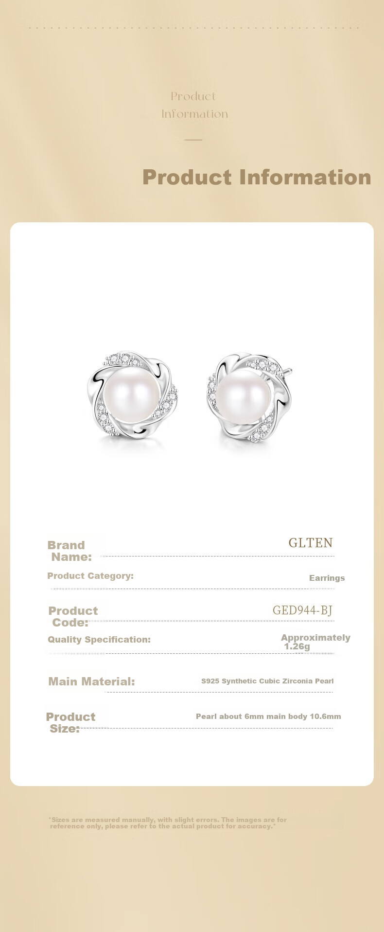 GLTEN Mobius Pearl Silver Stud Earrings for Women, Luxury New Style Birthday Gift for Girlfriend Or Wife on May 20 13