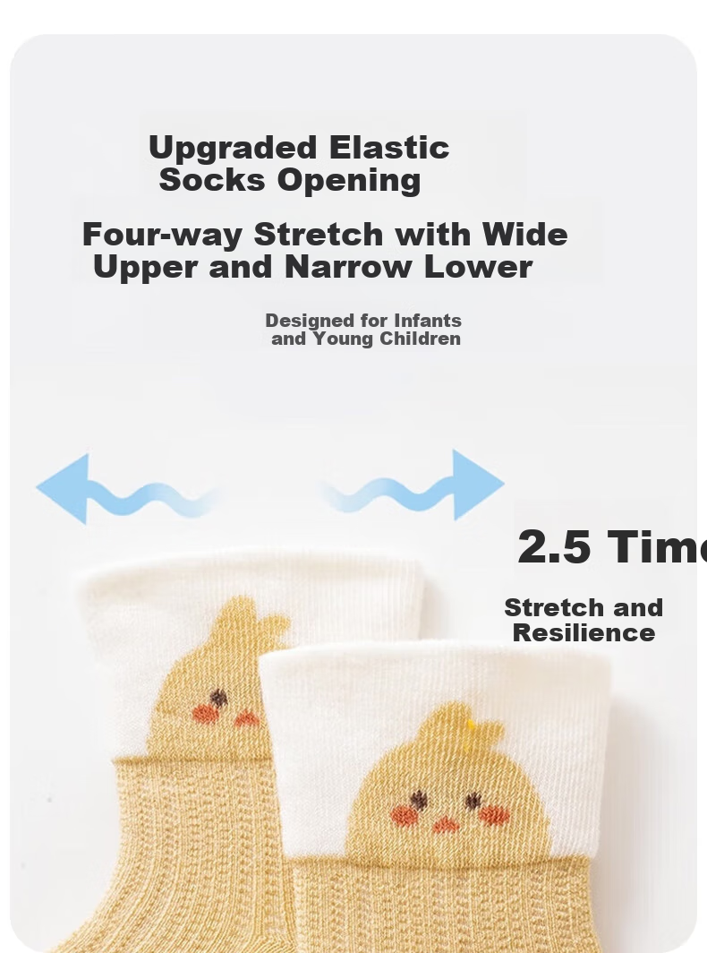 Aibaoshi Baby Socks, Spring And Autumn Newborn Socks, Mid-Calf Cotton Socks for Infants, Children's Socks And Foot Covers, 4 Pairs, Size S, S398 13