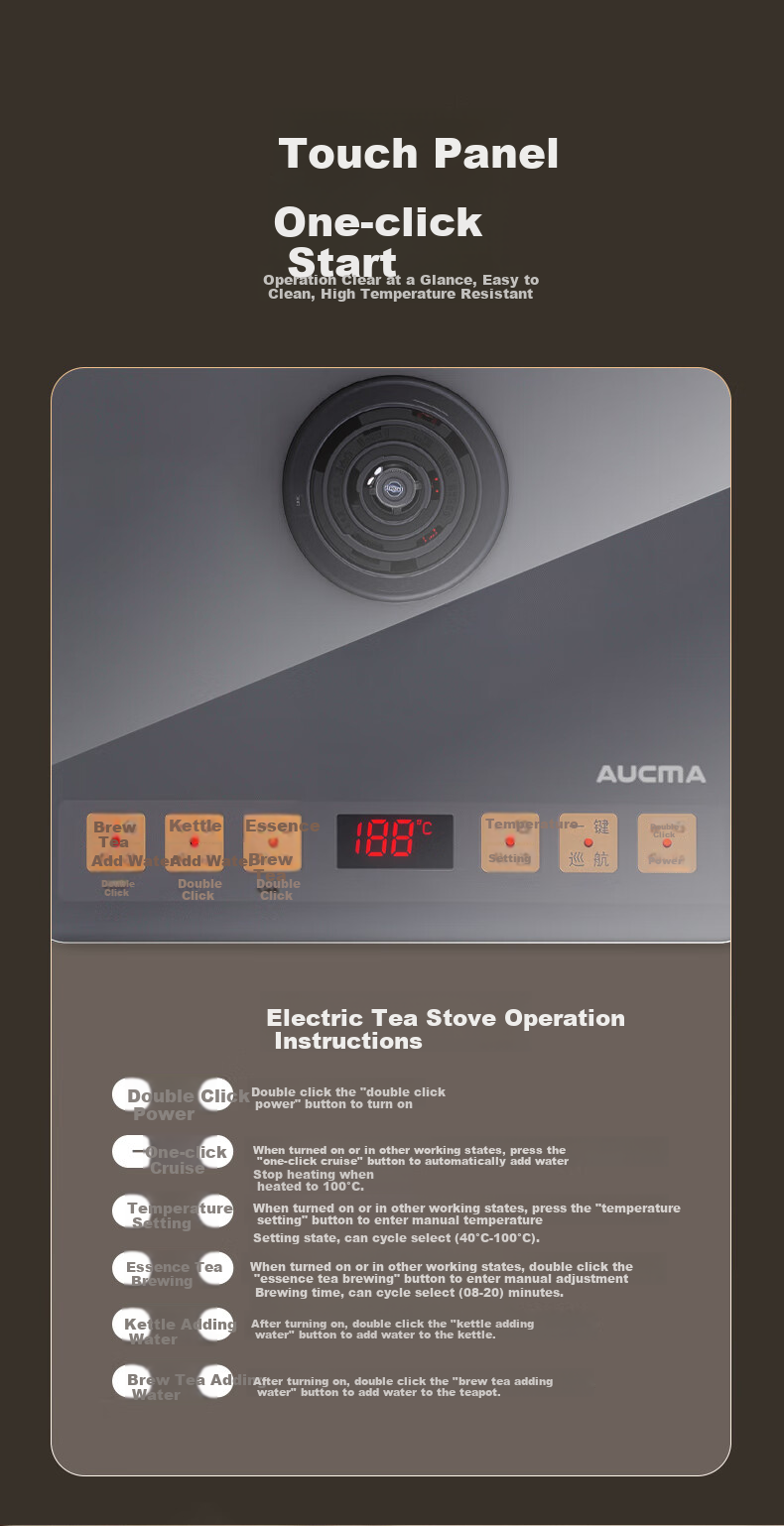 AUCMA Pure Titanium Fully Automatic Water-Boiling Electric Kettle, Tea Table Kettle, Built-In All-In Machine, Electric Teapot, Tea Set, Electric Tea Stove Set, Pure Titanium Double Kettle Steaming And Brewing Tea Model F22 7