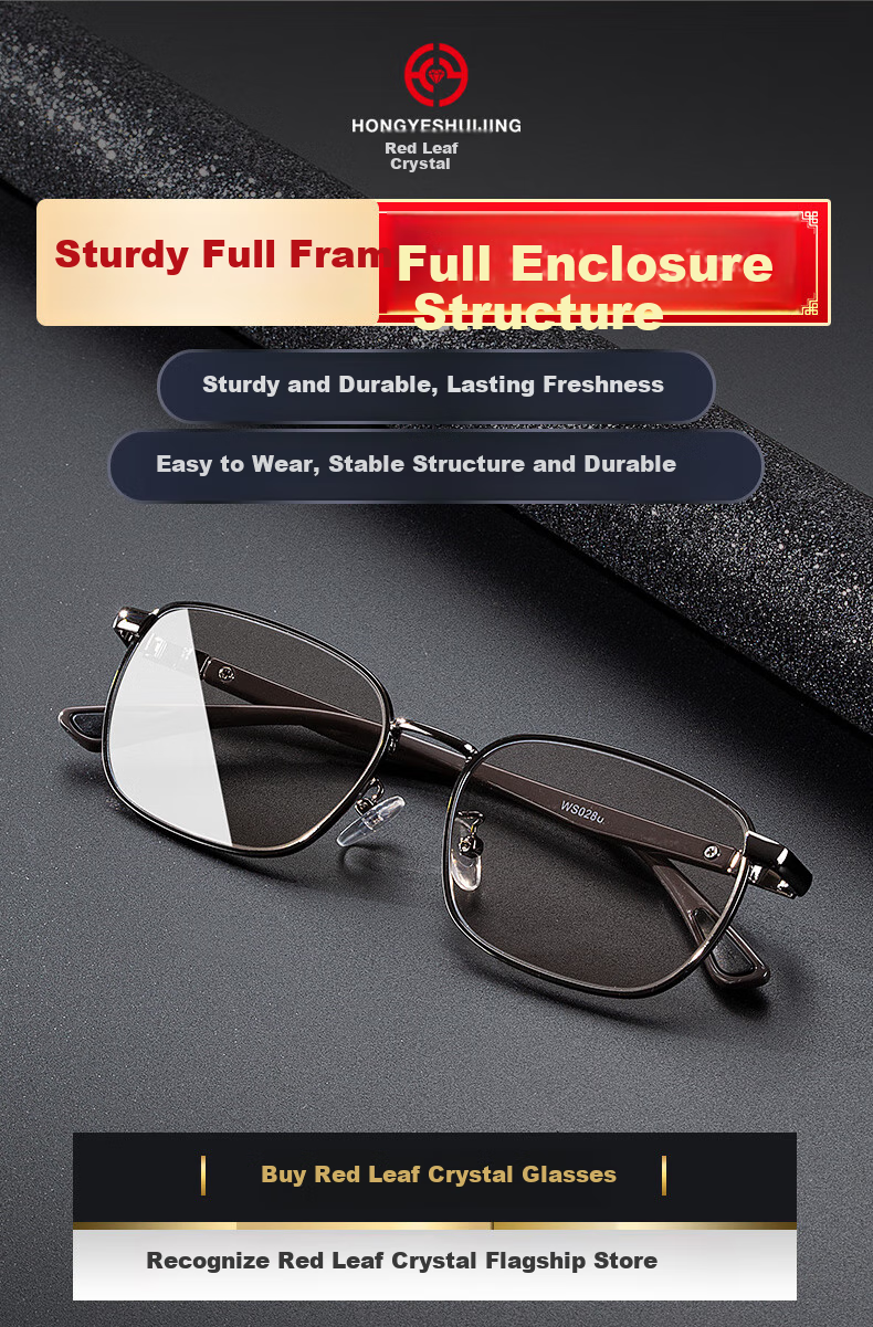 HONGYE Crystal Glasses, Amber Crystal Stone Sunglasses, Real Stone Glasses, Imported Titanium Frame from Donghai, High-Definition Eye Care 3