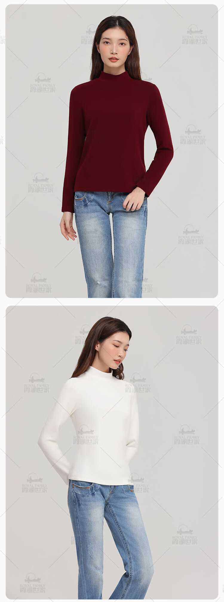 Xiahu Shijia [Zhende Velvet · Return] Autumn Winter Women's Semi-Turtleneck Brushed Anti-Static Thermal Long Sleeve T-Shirt S Black 9