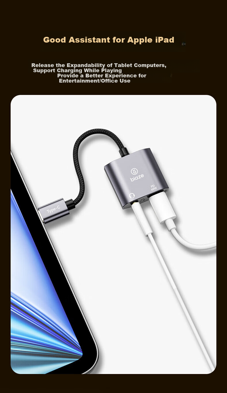 BIAZE Three-In Charging Cable, Super Fast 100W Charging, Multi-Head Car Charger, Compatible with Type-C, Android, Apple IPhone 17/16/15, Huawei, Honor Phones 5