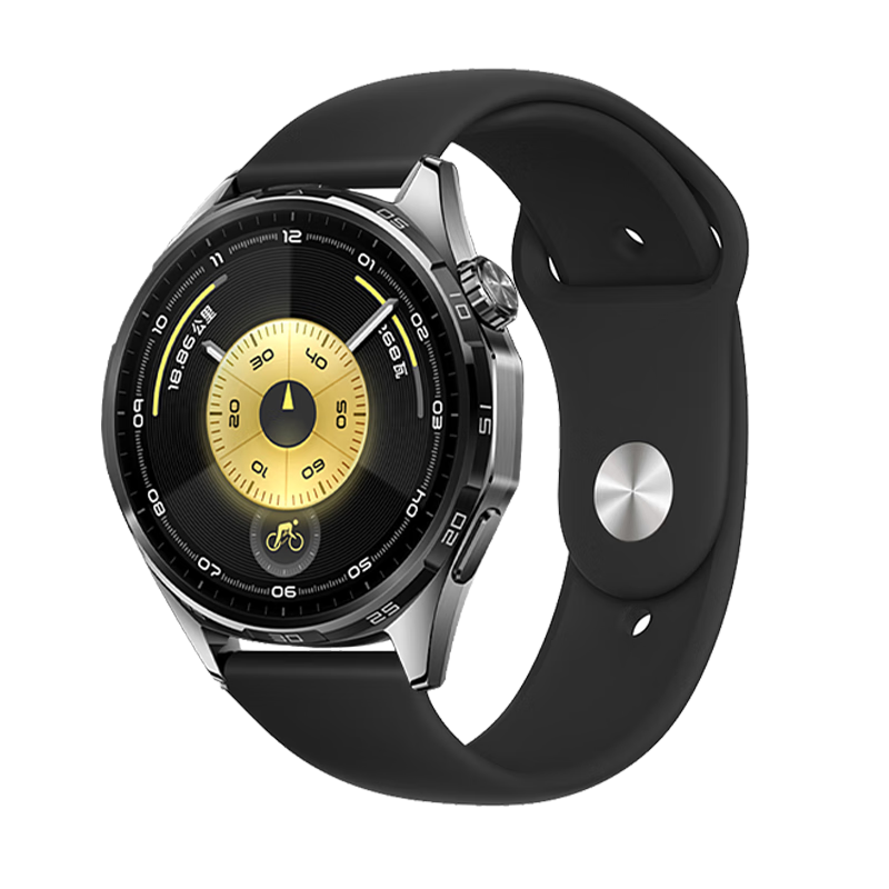 Watchbond Compatible Huawei Watch GT6 Strap, Runner2/GT6 Pro/Watch5/GT5/4 Reverse Buckle Silicone Band, Watch4/3/2/Pro Men's Sports Style 46mm Wristband