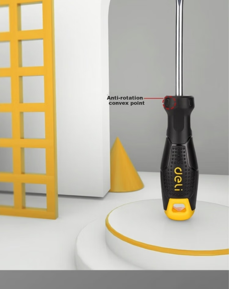 DELIGONGJU Deli Plastic Handle Flat Screwdriver 6x100mm DL6261001 (Random Delivery of New And Old Products) 6