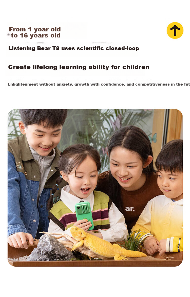 Tinglixiong T8 English Learning MP3 Player, Ear Training, Speaking Practice Companion, Portable Speaker, Repeater, Flashcard Machine, Vocabulary Device, Synchronized Textbook, Student-Specific Green 128GB 26
