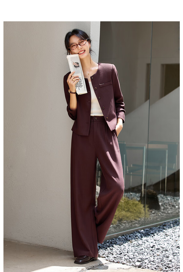 Fansiman Elegant Fashion Women's Set Top with Long Pants New Stylish Two-Piece Set Dark Gray XL 6