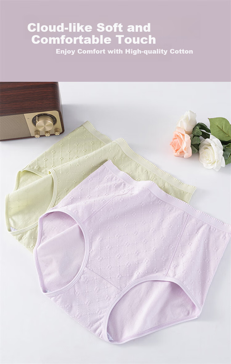 Dushiliren 26 New Women's Underwear, Pure Cotton Antibacterial High-Waist Plus Size Panties for Curvy Women, 200 Jin (100kg) Plus Size Mom Shorts Gift 8