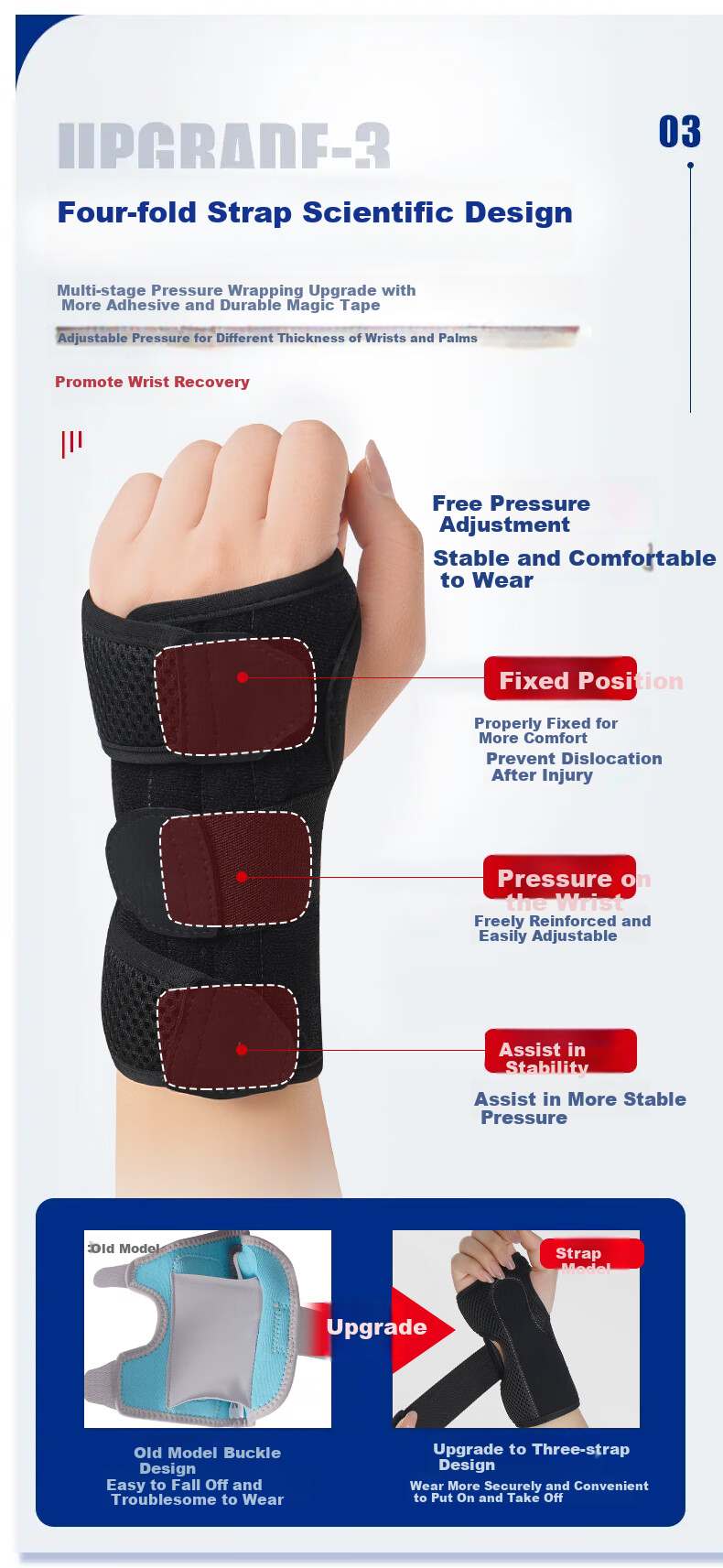 NAILEKESI N Tendonitis Splint Hand Wrist Joint Fracture Fixation Brace TFCC Medical Radial Bone Sprain Rehabilitation Brace Left L 4
