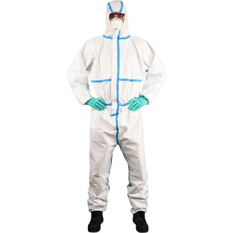 SHENGLI T-Gard® D-Class Protective Coverall Full-Body Hooded Dustproof Disposable Protective Isolation Suit Anti-Dust Waterproof Spray Workwear T-Gard 255 XL Size 1 Piece