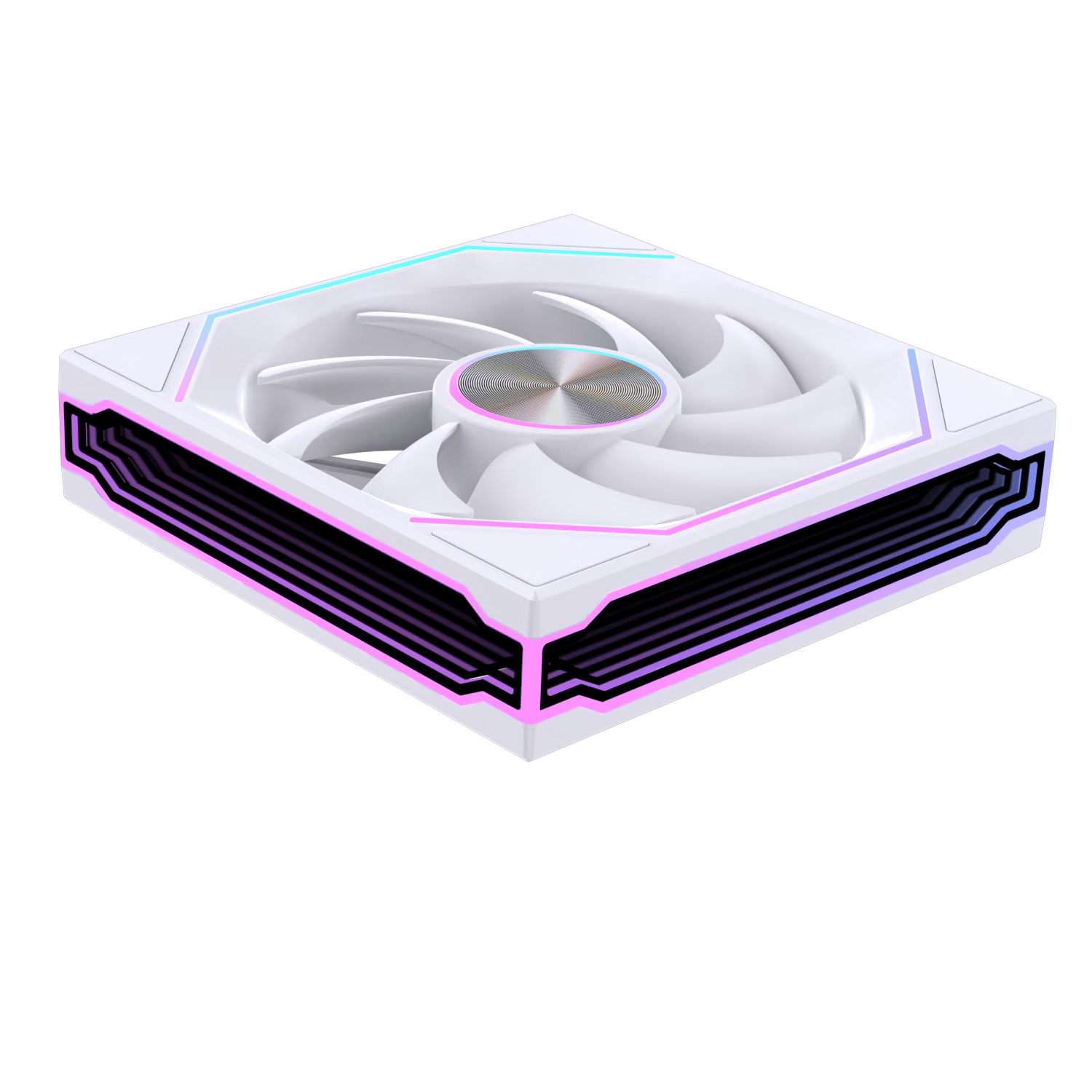 Raleigh Cool LianGuan PRO120 Integrated Building Block Fan Water Cooling White 12cm Case Fan Infinite Mirror ARGB Sync PWM Temperature Control Silent Desktop Computer Fan