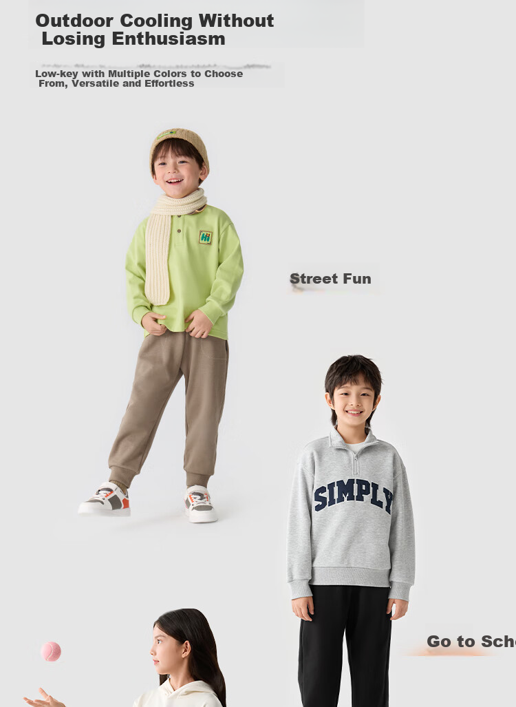 BALABALA Children's Clothing, Boys And Girls Pants, Autumn And Winter Wear, Versatile Sports Casual Pants, Fashionable Sweatpants, Joggers, Trendy Pants 21