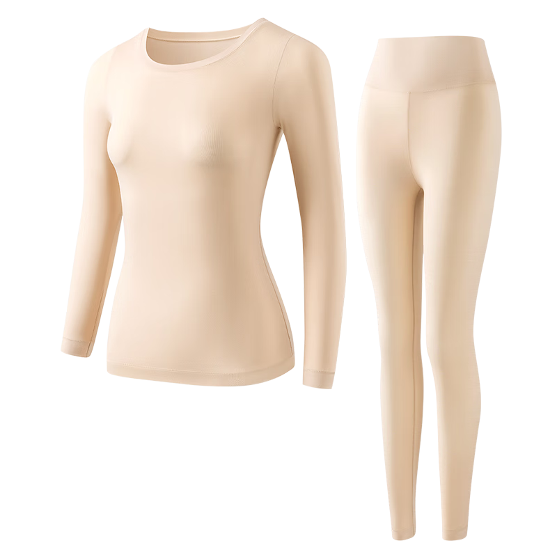 Urban Beauty Hyaluronic Acid Seamless Thermal Underwear Set for Women - Invisible Temperature-Regulating Base Layer with Skin-Enhancing Fabric