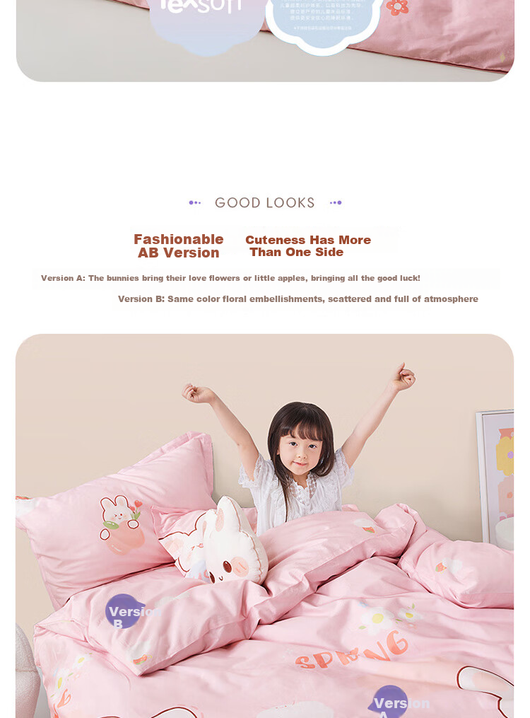 Luolaikids Three-Piece Set, Maternity A-Class Pure Cotton Dormitory Single Bed Fitted Sheet, Pure Cotton Duvet Cover And Pillowcase, Suitable for 1.2-Meter Bed 10