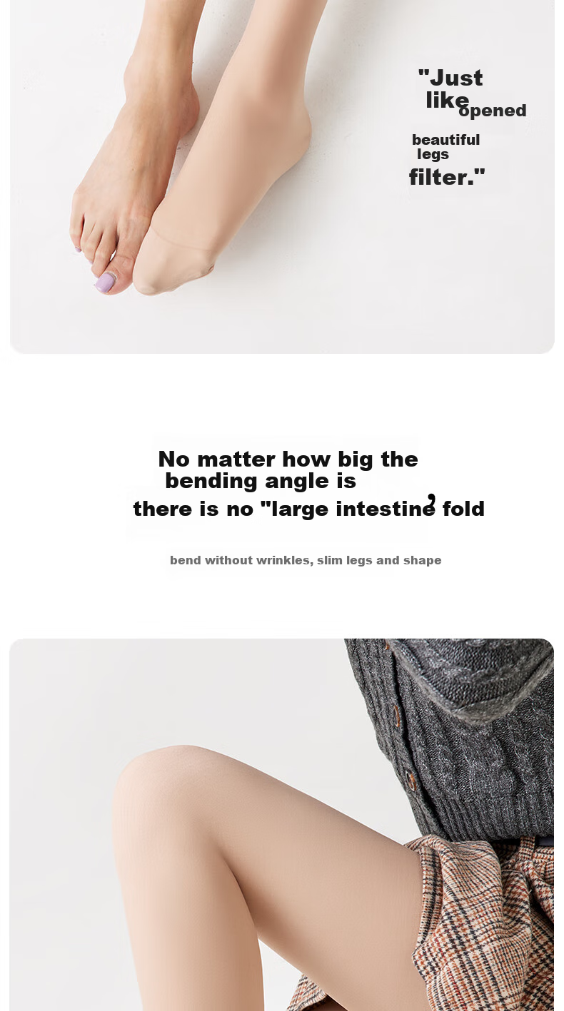 BONAS 26 New Style Leggings Socks for Women, Thick Silk Stockings, Two Pairs, Bare-Leg Effect, 200D Medium-Thick Velvet, Black And Nude Pantyhose 11