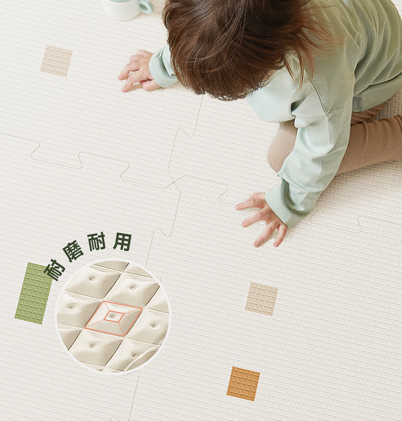BG-BABYGO Baby Patchwork Crawling Mat Children's Floor Mat XPE Thickened Non-Toxic Odorless Infant Green Core 24