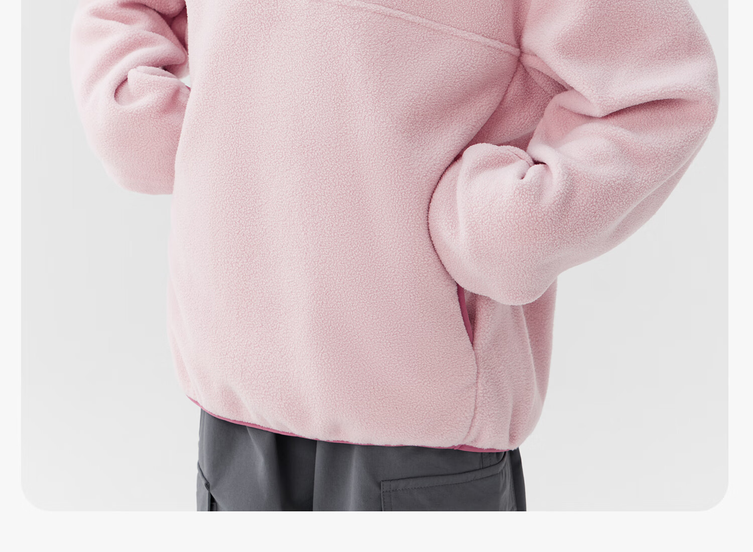 Zuo Xi Girls' Fleece Sweatshirt 2025 New Children's Winter Stand Collar Anti-Static Jacket Pink 120 14