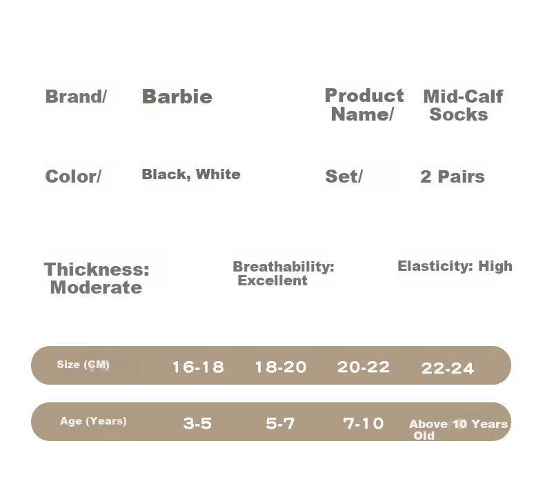 Barbie Children's Mid-Calf Socks, Girls' Thin Spring And Autumn Long Socks, Boys' Knee-Length Half Socks, Student Mesh Soccer Socks 3