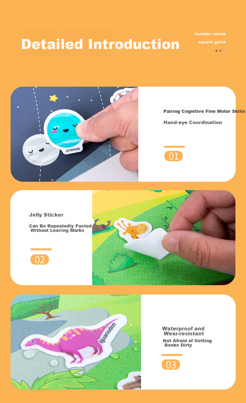Babamama Fun Jelly Sticker Book, Children's Toy, Baby Stickers, Traffic Stickers, Adhesive Sticker Book Toy, for Ages 0-1 Years 10
