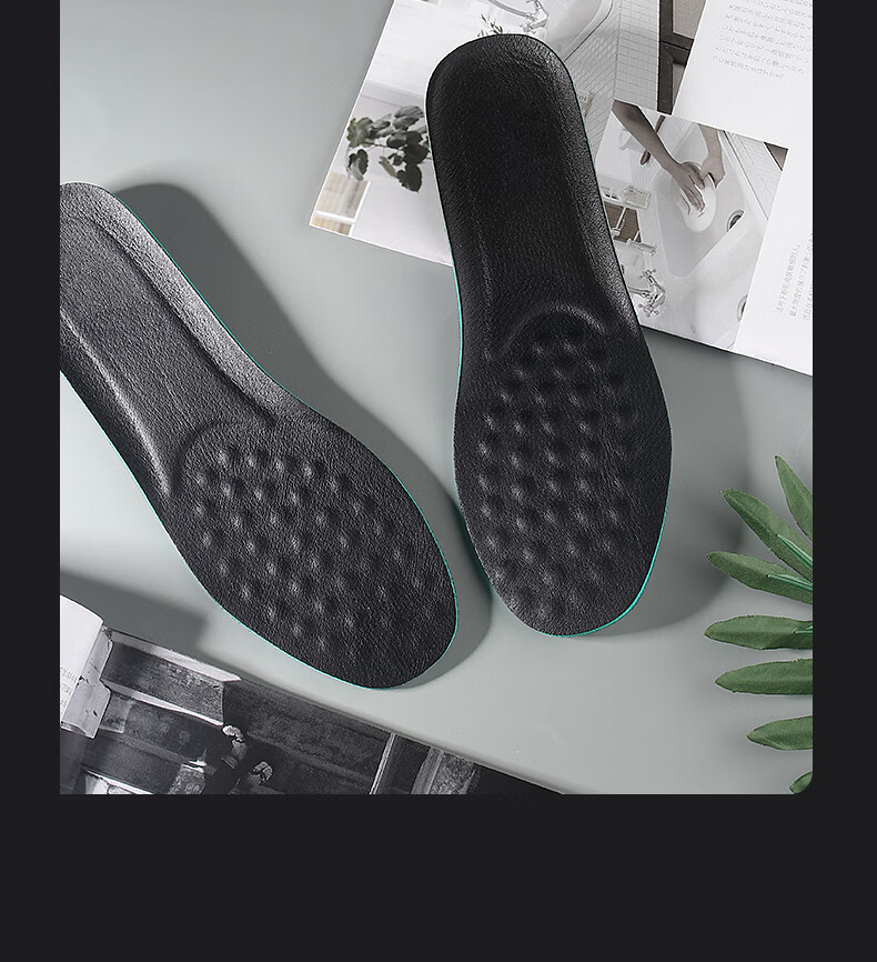 Maigaole 2 Pairs Leather Shoes Insoles for Men, Sweat-Absorbing Breathable Thickened Soft Shock-Absorbing Board Shoes Insoles, Black Cowhide, Size 37-38 11