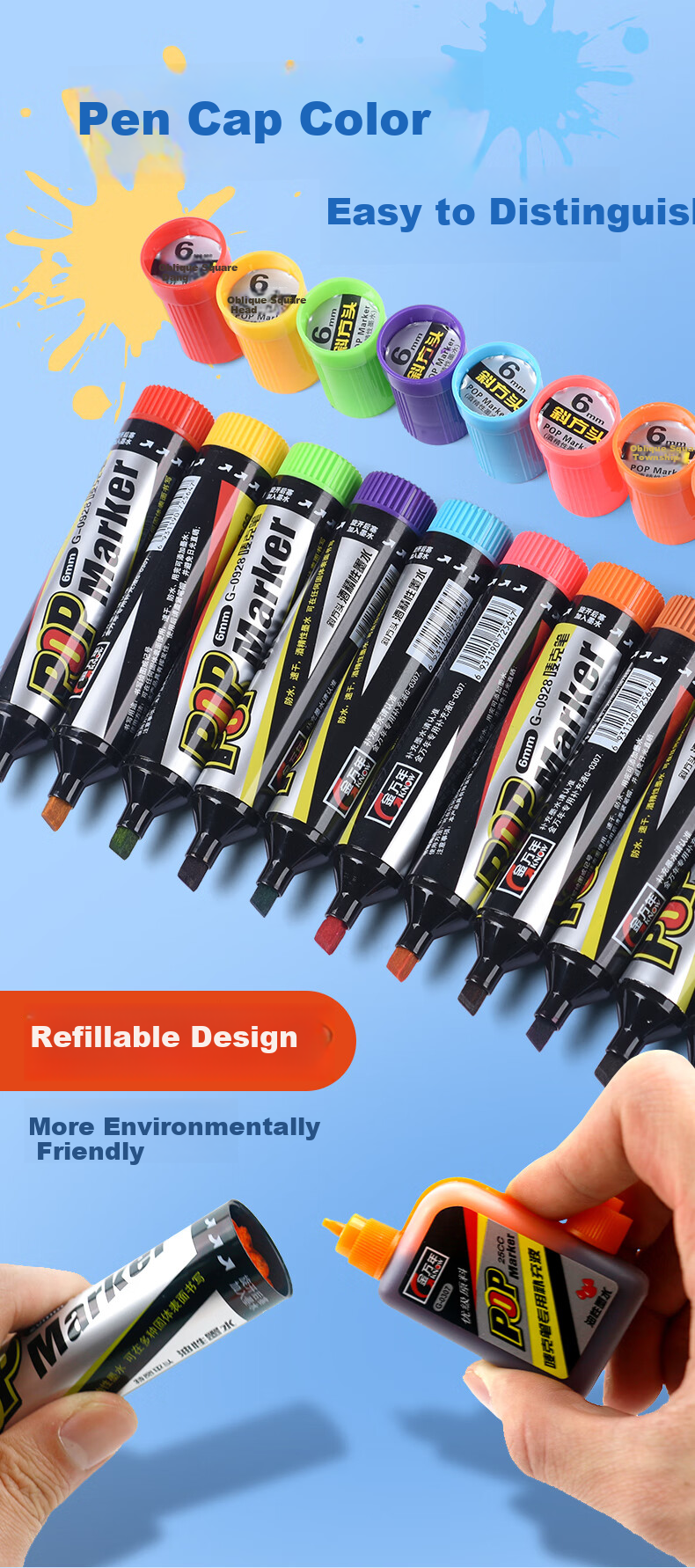 Genvana 12mm Red POP Poster Advertising Brush, Colored Marker Pen, Single Pack, G-0929 2