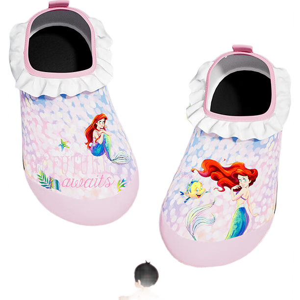 Disney Kids Beach Shoes Baby Non-Slip Snorkeling Socks Boys Girls Swimming Water Shoes D95905 Colorful Mermaid 2XL
