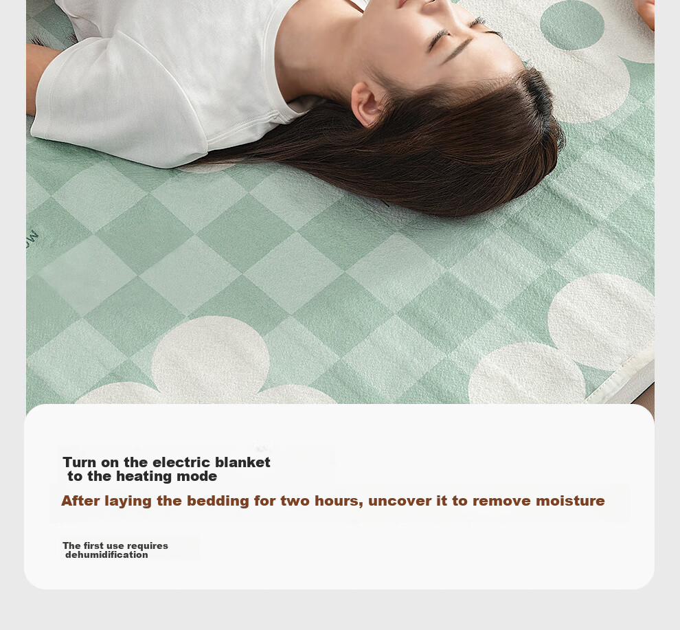 Caihongshenghuo [High Temperature Power-Off] Single-Person Single-Control Non-Woven Electric Heating Blanket Mattress Pad, 1.5*0.7 Meters, Suitable for Dormitory Use 12