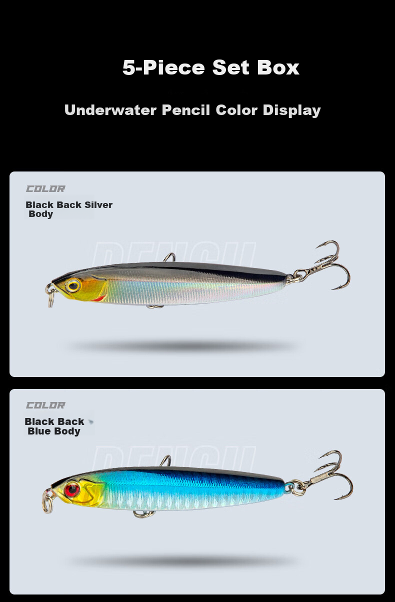 Kemailei Lead Sinking Pencil Lure, Long-Casting Sinking Pencil Bait, Hard Bait Set, for Freshwater Fishing, Specifically for Topmouth Culter, 14g 11