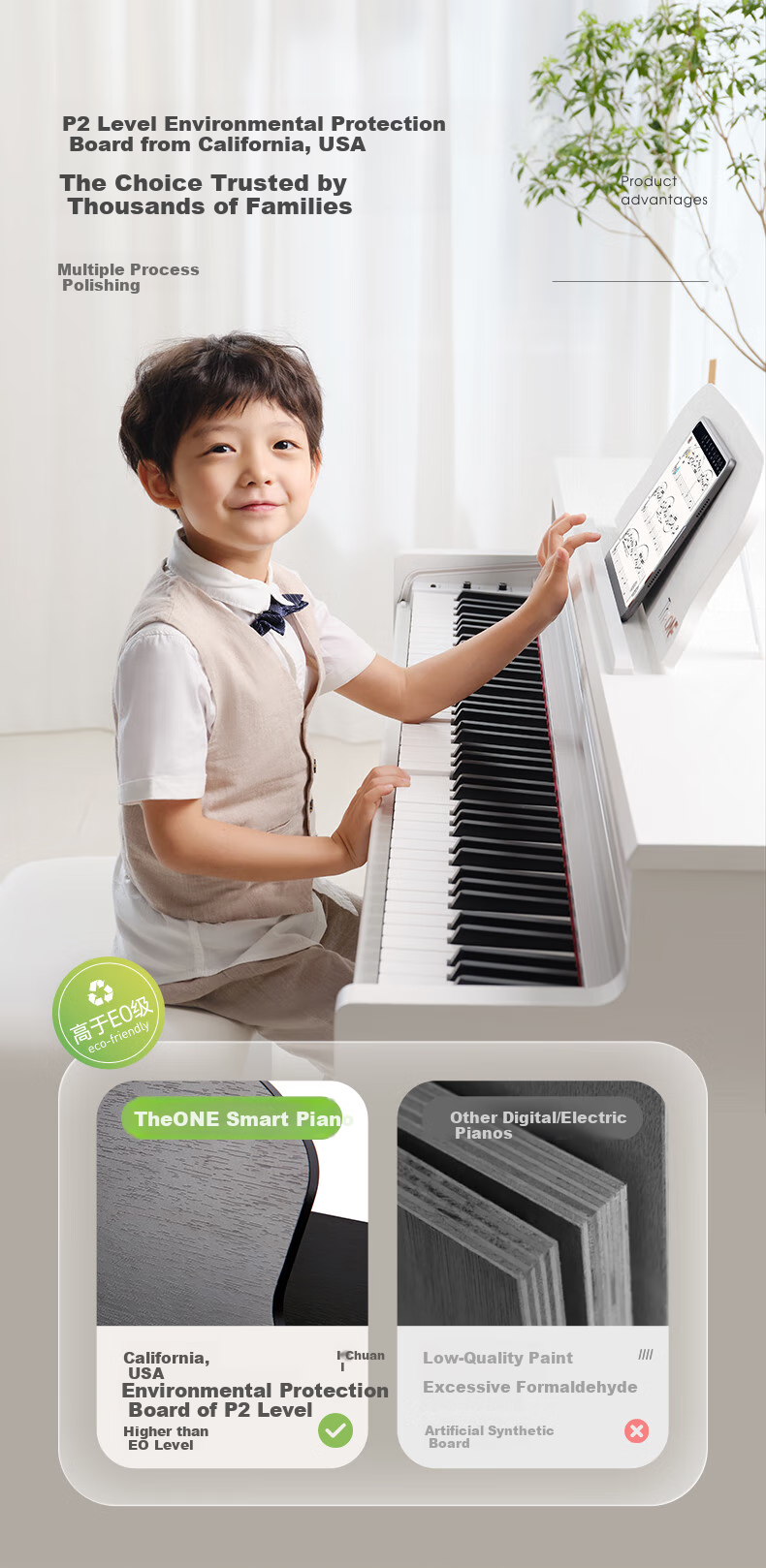 The ONE Langlang Endorsed Digital Piano with 88 Weighted Keys, Upright Design for Adults And Children Beginners, Smart Digital Piano TOP2 Deep Brow 11