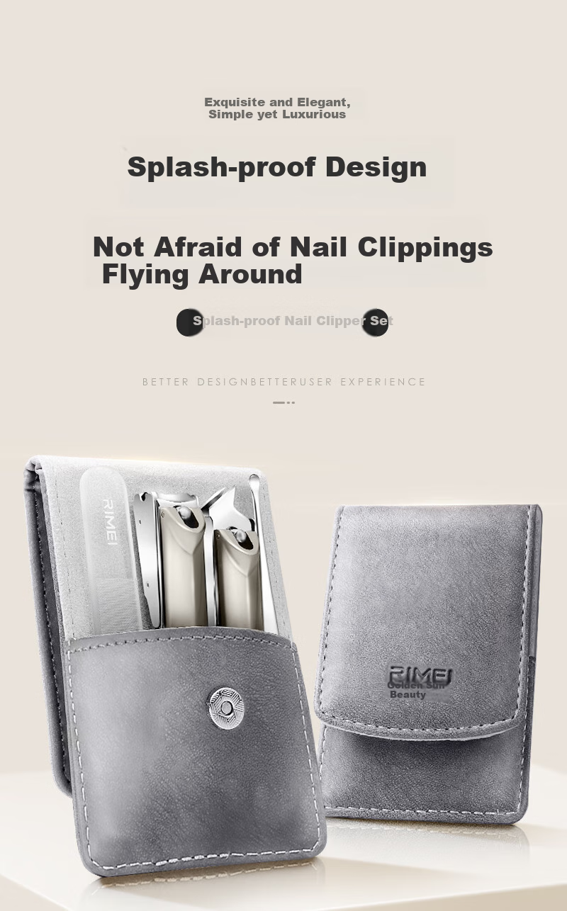 Jindarimei Nail Clipper Set, Complete Four-Piece Kit, Anti-Splash Nail Clippers, Large Nail Scissors, Manicure Tools, Diagonal Nail File 2