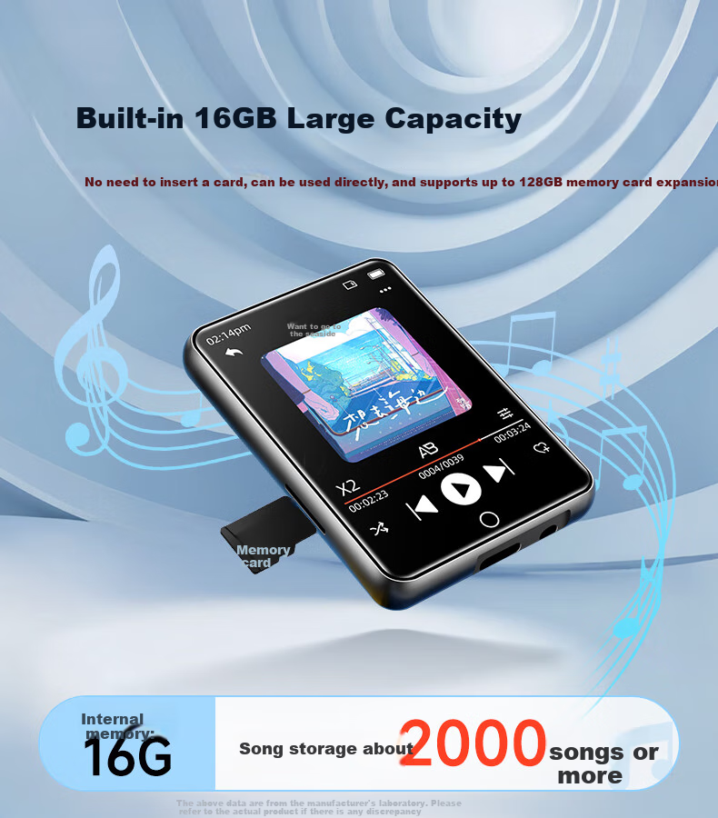 FAMUE BF12 MP3 Music Player, MP4 Smart WIFI Connected Enclosed System, MP5 Bluetooth Student-Specific, 128GB Memory, Gift Box Set for Gifting 8