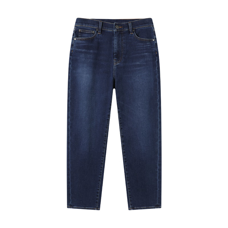 JD Jingzao Women's Jeans Autumn 2025 New Lycra Stretch Slim Casual Pants Dark Blue M
