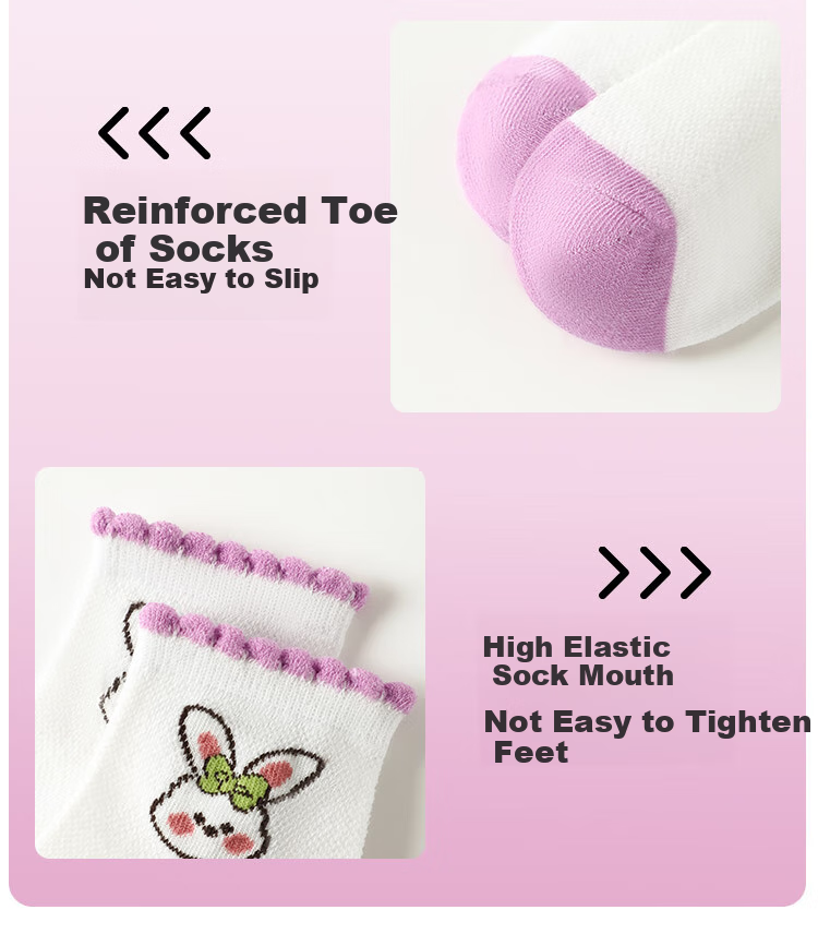 Bingxuemumian Children's Socks, Girls' Summer Mesh Cotton Socks, Thin Breathable Spring Mid to Big Kids Girls' Lace Cute Mid-Calf Socks 14