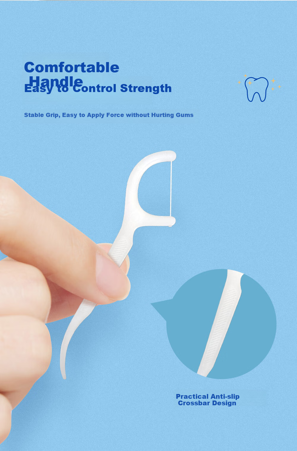 Qingwa High-Tension Dental Floss Picks Portable Boxed Flexible Ultra-Thin Round Thread Dental Floss Picks, 50 Pieces * 4 Boxes 4