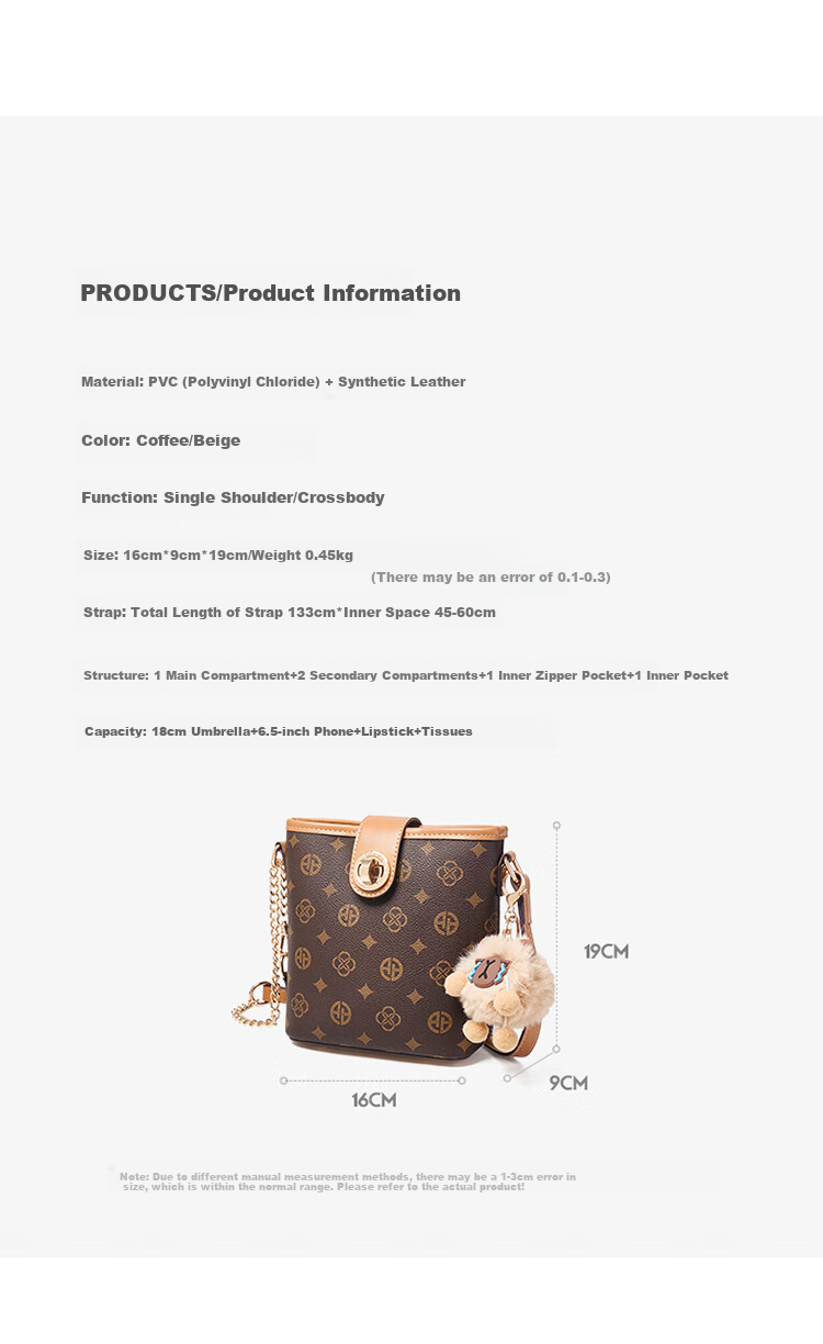 Aokang Women's Handbag 2026 New Trendy High-End Crossbody Shoulder Bag Light Luxury Bucket Bag Birthday Gift for Girlfriend Or Wife 6