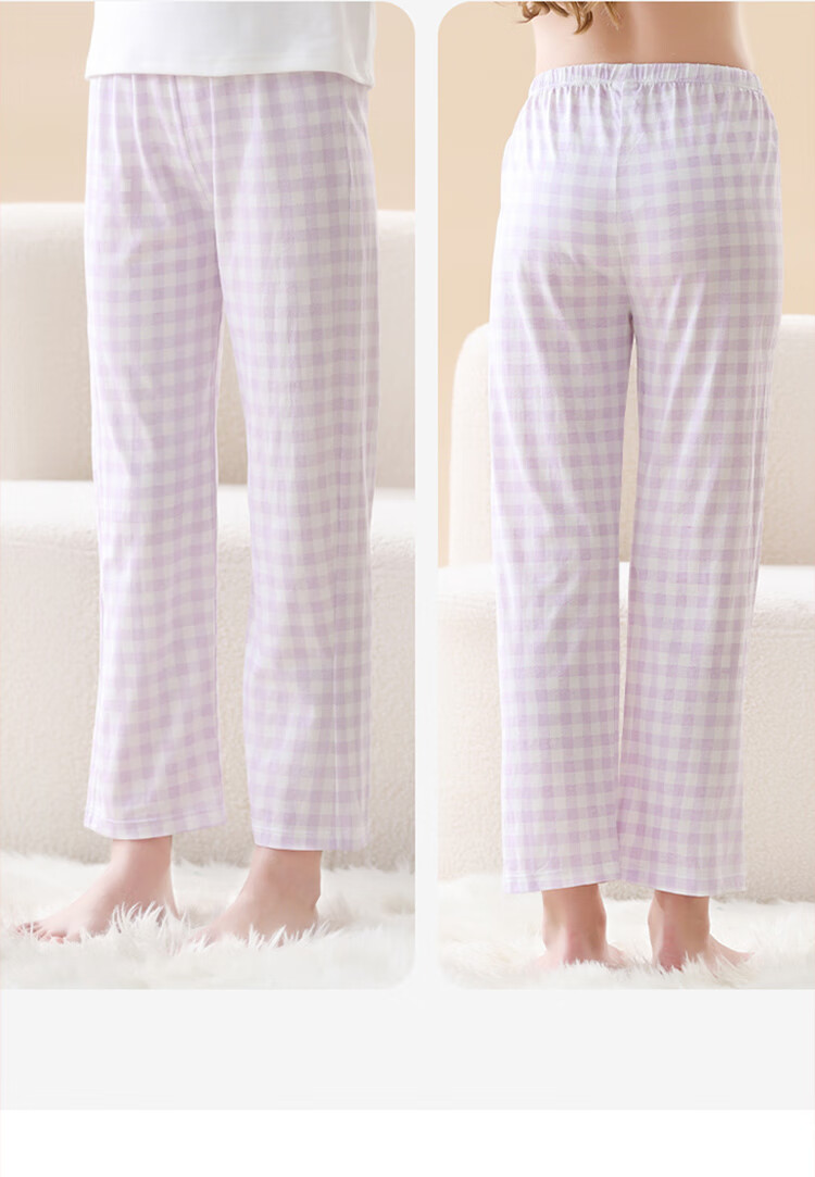 Urban Beauty 【100% Cotton】Children's Thermal Pants 2-Pack Girls' Cotton Fleece Pants Warm Autumn Winter Sleepwear 150 2
