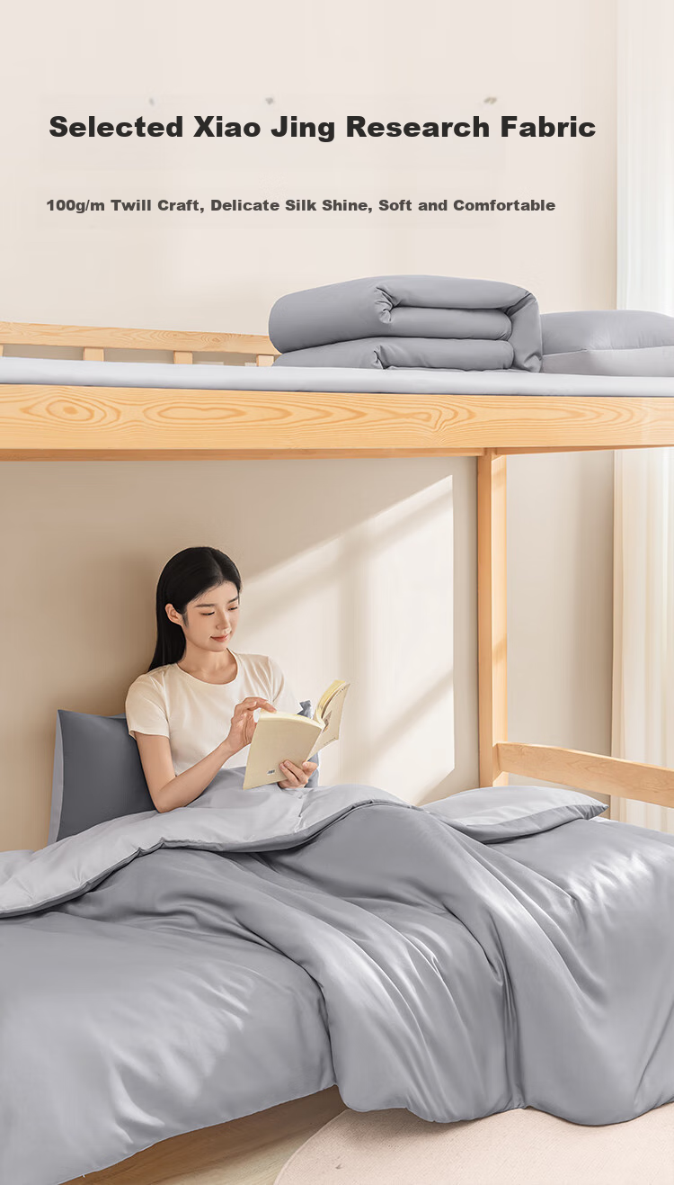 JD Original Comfortable Bedding Set for Students (6 Pieces: Three-Piece Set + Pillow Core + 3-Jin Quilt Core + 3-Jin Mattress Pad), Class A Skin-Friendly, Ready to Move In, Single Bed 0.9m 5