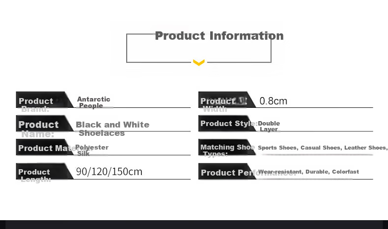 Nanjiren 3 Double Sports Shoe Laces, Casual Coconut Elastic Basketball Flat Men's Leather Shoes, Black And White, White, 120cm 6