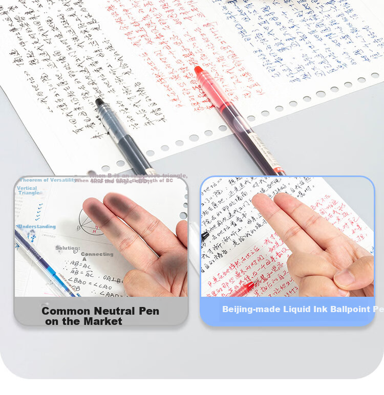 JD Original [Best-Selling Product] Full Needle Tube Direct Liquid Rollerball Pen, 1100m Quick-Drying Gel Pen, Signature Pen, Business Office Student Exam Writing Pen, Blue, 12-Pack 6