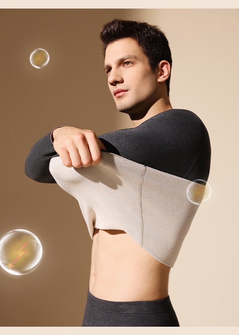 Modal [2 Sets Tencel] Men's Thermal Underwear Set Fleece Thickened Seamless Heat Retaining Autumn Winter Long Johns 17