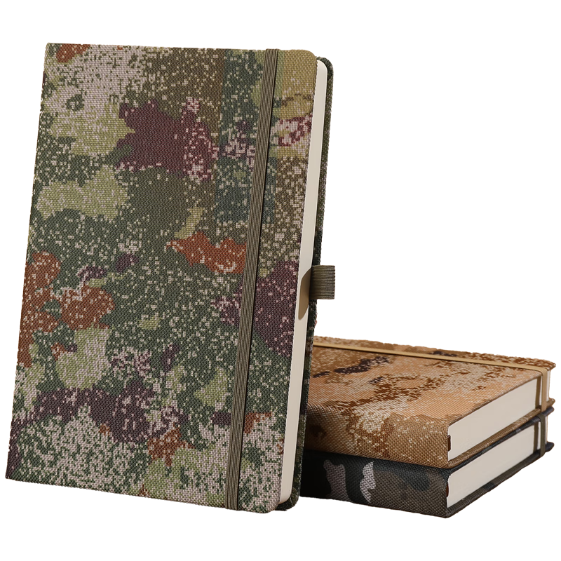 AoHuan A7 Desert Camouflage Yellow Strap Notebook 180 Sheets 360 Pages Outdoor Training Educational Theory Study Record Soldier Gift Diary Custom LOGO