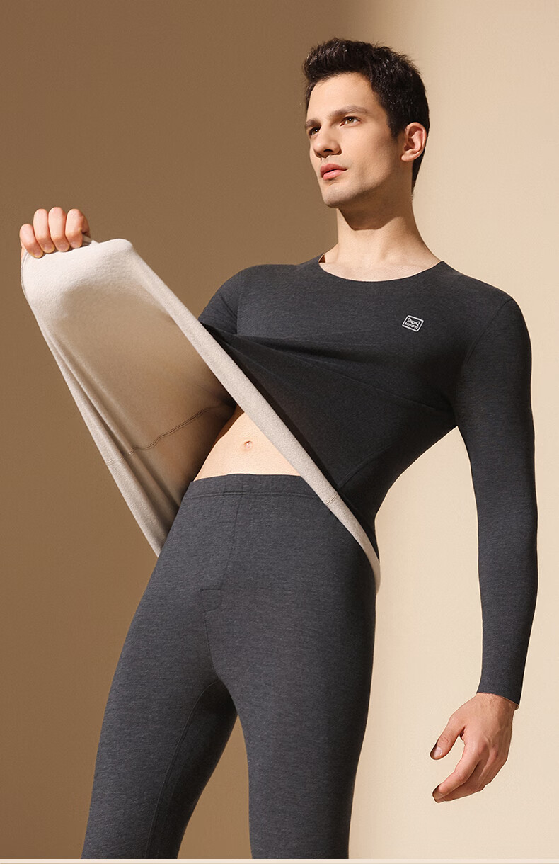 MiiOW Authentic Cashmere Thermal Men and Women Silk Heating Thickened Autumn Winter Cotton Wool Underwear Set 5