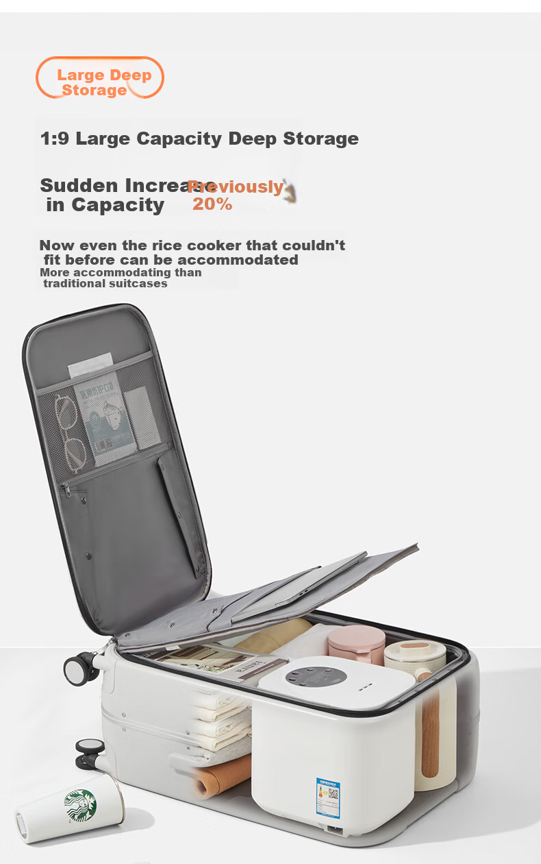 Mixi Front-Opening Aluminum Frame Suitcase, Trolley Case with Password Lock, Large Capacity Luggage for Travel, Carry-On Suitcase for Me 14